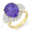 Image 1 : CERTIFIED 11.25ctw TANZANITE & DIAMOND RING 14K GOLD