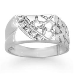 ACA CERTIFIED 0.10 ctw DIAMOND MEN'S RING WHITE GOLD