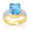 Image 1 : OVERSTOCK 7.26 ctw CERTIFIED BLUE TOPAZ & DIAMOND RING