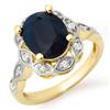 Image 1 : ACA CERTIFIED 4.15ctw DIAMOND & SAPPHIRE RING 14KT GOLD