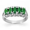 Image 1 : FIVE-STONE 1.75ctw EMERALD & DIAMOND RING WHITE GOLD