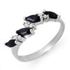 Image 1 : CERTIFIED .80 ctw SAPPHIRE & DIAMOND RING WHITE GOLD