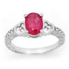 Image 1 : OVERSTOCK 2.31ctw CERTIFIED RUBY & DIAMOND RING GOLD