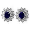 Image 1 : OVERSTOCK 3.0ctw DIAMOND & SAPPHIRE STUD EARRINGS GOLD