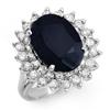 Image 1 : ACA CERTIFIED 8.70ct SAPPHIRE & DIAMOND RING WHITE GOLD