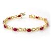 Image 1 : CERTIFIED 8.80ctw RUBY & DIAMOND BRACELET YELLOW GOLD