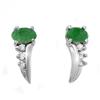 Image 1 : CERTIFIED .60ctw EMERALD & DIAMOND LADIES EARRINGS GOLD