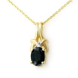 CERTIFIED 1.12ct SAPPHIRE & DIAMOND LADIES PENDANT GOLD