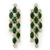 Image 1 : OVERSTOCK 4.03ctw DIAMOND & EMERALD EARRINGS 14KT GOLD