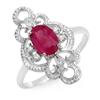 Image 1 : CERTIFIED 1.35ctw RUBY & DIAMOND LADIES RING WHITE GOLD