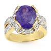 Image 1 : CERTIFIED 6.0ctw TANZANITE & DIAMOND RING 14KT GOLD