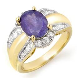 CERTIFIED 3.52ctw TANZANITE & DIAMOND RING 14K GOLD