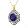 Image 1 : CERTIFIED 5.60ctw TANZANITE & DIAMOND PENDANT 14KT GOLD