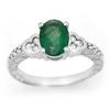 Image 1 : OVERSTOCK 2.29ctw EMERALD DIAMOND RING 14KT WHITE GOLD