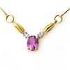 Image 1 : CERTIFIED 1.30ctw AMETHYST & DIAMOND NECKLACE GOLD