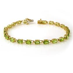 ACA CERTIFIED 6.0ct PERIDOT LADIES TENNIS BRACELET GOLD