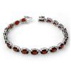 Image 1 : OVERSTOCK 21.00ctw GARNET TENNIS BRACELET WHITE GOLD