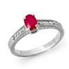 Image 1 : CERTIFIED 1.01ctw RUBY & DIAMOND LADIES RING WHITE GOLD