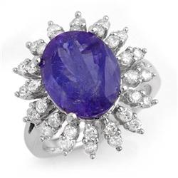 CERTIFIED 7.38ctw TANZANITE & DIAMOND RING WHITE GOLD