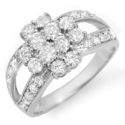 ACA CERTIFIED 2.0ctw DIAMOND LADIES RING 14K WHITE GOLD