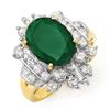 Image 1 : CERTIFIED 4.0ct EMERALD & DIAMOND RING 14KT YELLOW GOLD