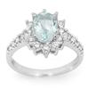 Image 1 : CERTIFIED 2.20 ctw AQUAMARINE & DIAMOND RING 14KT GOLD