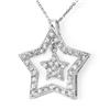 Image 1 : CERTIFIED 0.58ctw DIAMOND STAR PENDANT WHITE GOLD 14KT