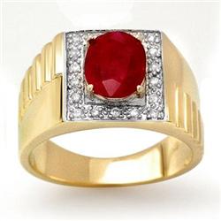 ACA OVERSTOCK 2.25 ctw RUBY & DIAMOND MEN'S RING GOLD