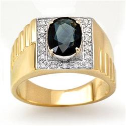 ACA OVERSTOCK 2.65ct SAPPHIRE & DIAMOND MEN'S RING GOLD