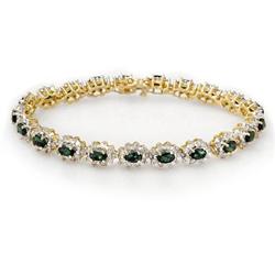 CERTIFIED 9.42ct EMERALD & DIAMOND BRACELET 14KT GOLD