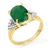 Image 1 : OVERSTOCK 4.24ctw EMERALD & DIAMOND RING YELLOW GOLD