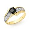 Image 1 : SOLITAIRE 1.4ctw WHITE & BLACK DIAMOND RING YELLOW GOLD