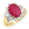 Image 1 : ACA CERTIFIED 4.42ct DIAMOND RUBY LADIES RING 14KT GOLD