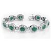 Image 1 : BRACELET 16.0ctw CERTIFIED EMERALD & DIAMOND 14K W GOLD