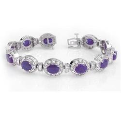 OVERSTOCK 16.0ctw TANZANITE & DIAMOND TENNIS BRACELET