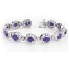 Image 1 : OVERSTOCK 16.0ctw TANZANITE & DIAMOND TENNIS BRACELET