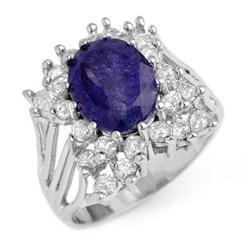 ACA CERTIFIED 4.44ctw TANZANITE & DIAMOND RING 14K GOLD