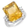 Image 1 : ACA CERTIFIED 14.50ct DIAMOND & CITRINE RING WHITE GOLD