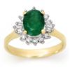 Image 1 : CERTIFIED 1.18ctw DIAMOND & EMERALD RING YELLOW GOLD