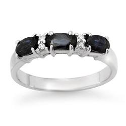 CERTIFIED 1.09ctw SAPPHIRE & DIAMOND RING WHITE GOLD