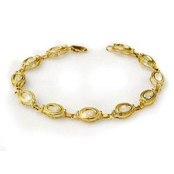 CERTIFIED 5.40ctw AQUAMARINE BRACELET 10KT YELLOW GOLD