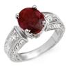 Image 1 : CERTIFIED 3.85ctw RUBY & DIAMOND LADIES RING WHITE GOLD