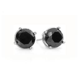 OVERSTOCK 1.0 ctw BLACK DIAMOND STUD EARRINGS 14KT GOLD