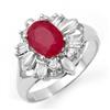 Image 1 : CERTIFIED 2.45ctw RUBY & DIAMOND RING IN WHITE GOLD