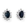 Image 1 : ACA CERTIFIED .86 ctw SAPPHIRE & DIAMOND EARRING GOLD