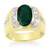 Image 1 : CERTIFIED 4.58ctw DIAMOND & EMERALD MEN'S GOLD RING