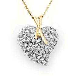 OVERSTOCK 1.0ctw DIAMOND HEART PENDANT YELLOW GOLD