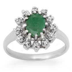 CERTIFIED 1.46 ctw EMERALD & DIAMOND RING  WHITE GOLD