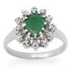 Image 1 : CERTIFIED 1.46 ctw EMERALD & DIAMOND RING  WHITE GOLD