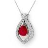 Image 1 : CERTIFIED 4.40ctw DIAMOND & RUBY NECKLACE WHITE GOLD